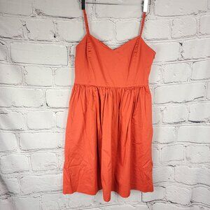Gap Womens 14 Orange Adjustable Strap Summer Dress Wedding Guest Sweetheart Neck